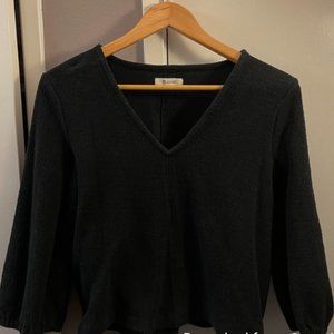 Madewell Black Cropped Blouse